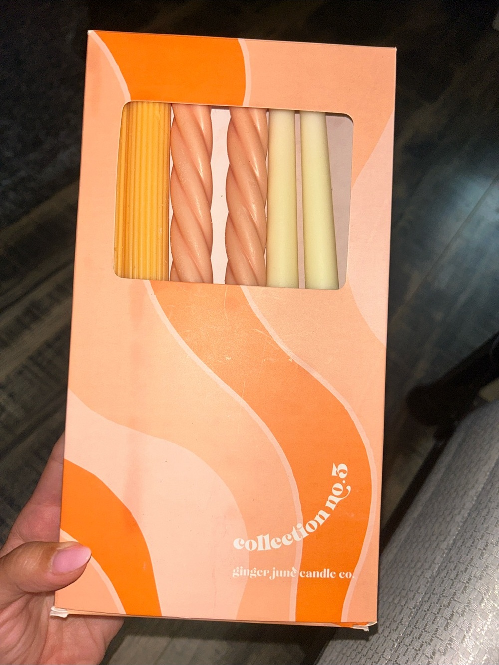 Ginger June Collection No.5 Twist & Taper Candle Set - Peach, Cream, Yellow
